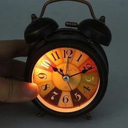 Aluminium Black Table Clock, Shape Round - Image 2