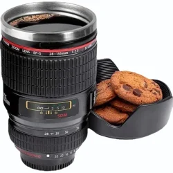 Plastic 350 ml Camera Lens Coffee Mug - Image 5