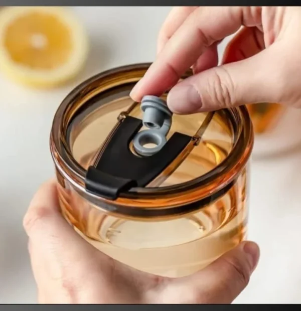 Glass Mug With Straw And Cover 400 ml - Image 2