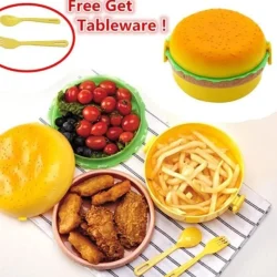 Plastic Round Burger Lunch Box - Image 2