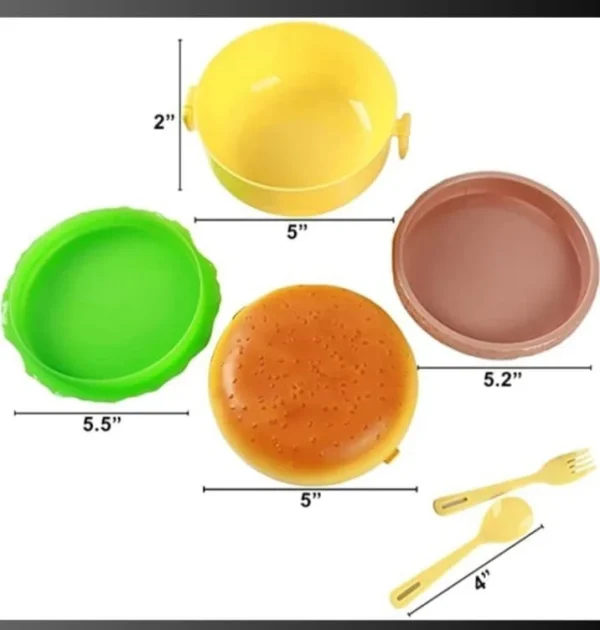 Plastic Round Burger Lunch Box - Image 3
